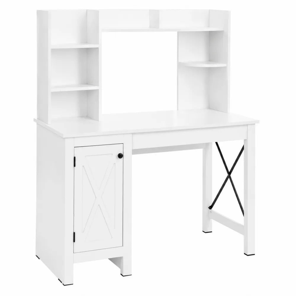 Scrivania in MDF con Scaffali e Armadietto 120x60x140 cm