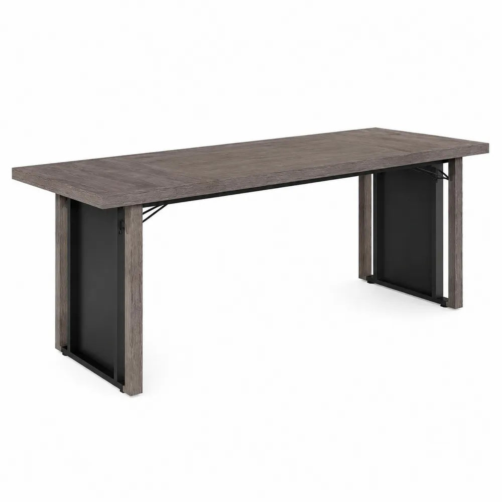 Tavolo rettangolare in legno e metallo 200x90x75 cm