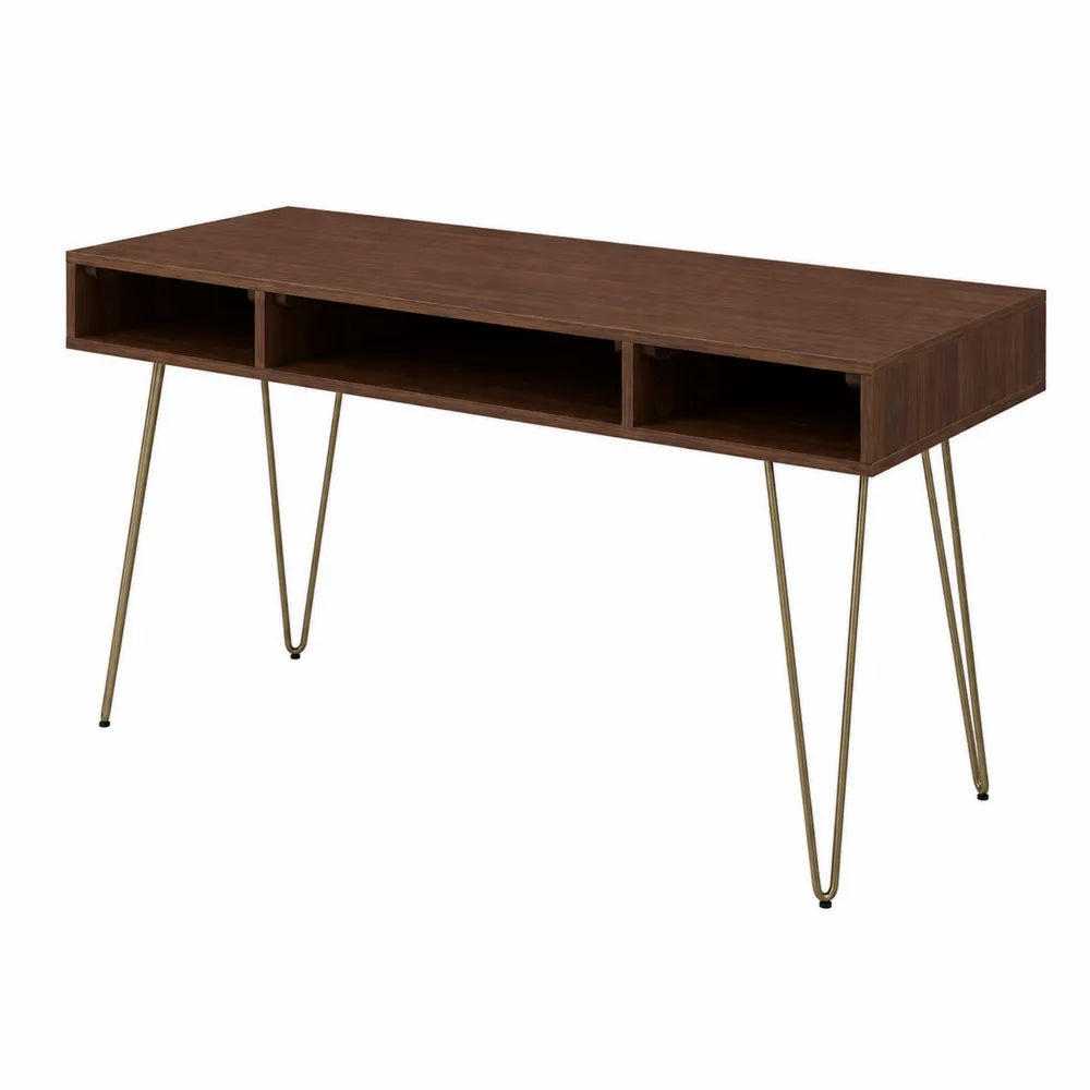 Scrivania in Legno con Gambe in Metallo, 120x50x75 cm