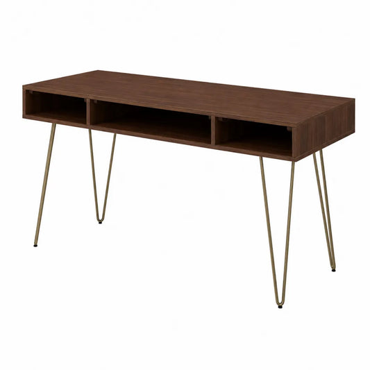 Scrivania in Legno con Gambe in Metallo, 120x50x75 cm