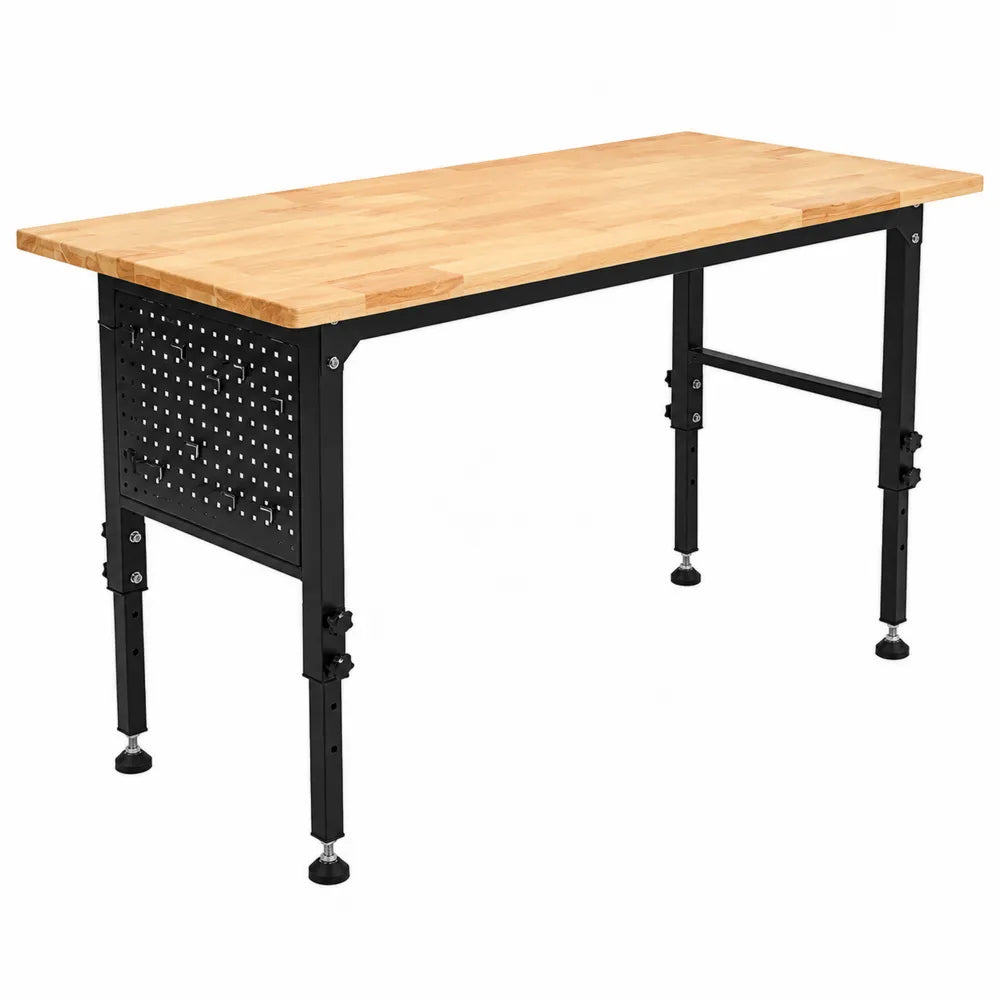 Tavolo da Lavoro Regolabile in Legno e Metallo 120x60 cm