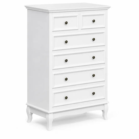 Cassettiera in legno 5 cassetti bianco