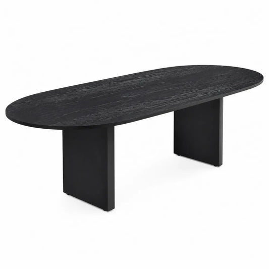 Tavolo da pranzo ovale in legno nero