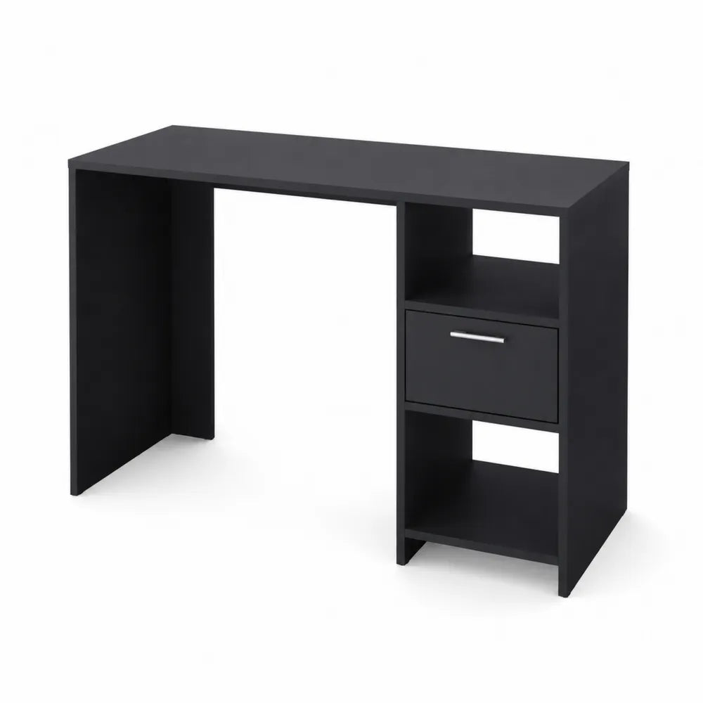 Scrivania ufficio in legno con cassetto e scaffali